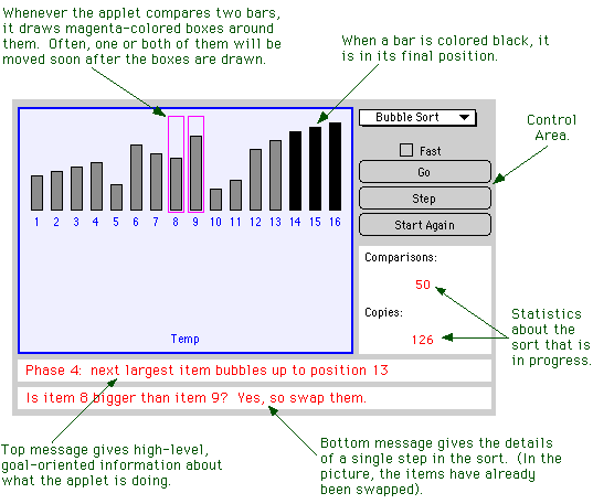 xSortLab performing Bubble Sort